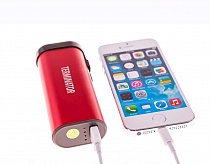 STUN GUN - SGT3D-260,000,000 + FLASHLIGHT + POWER BANK CHARGER FOR CELL PHONE (Red)