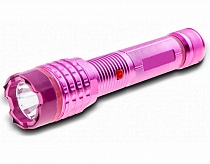 Stun Gun 10000000 Police Tactical Flashlight Quadruple Shock Prongs Pink